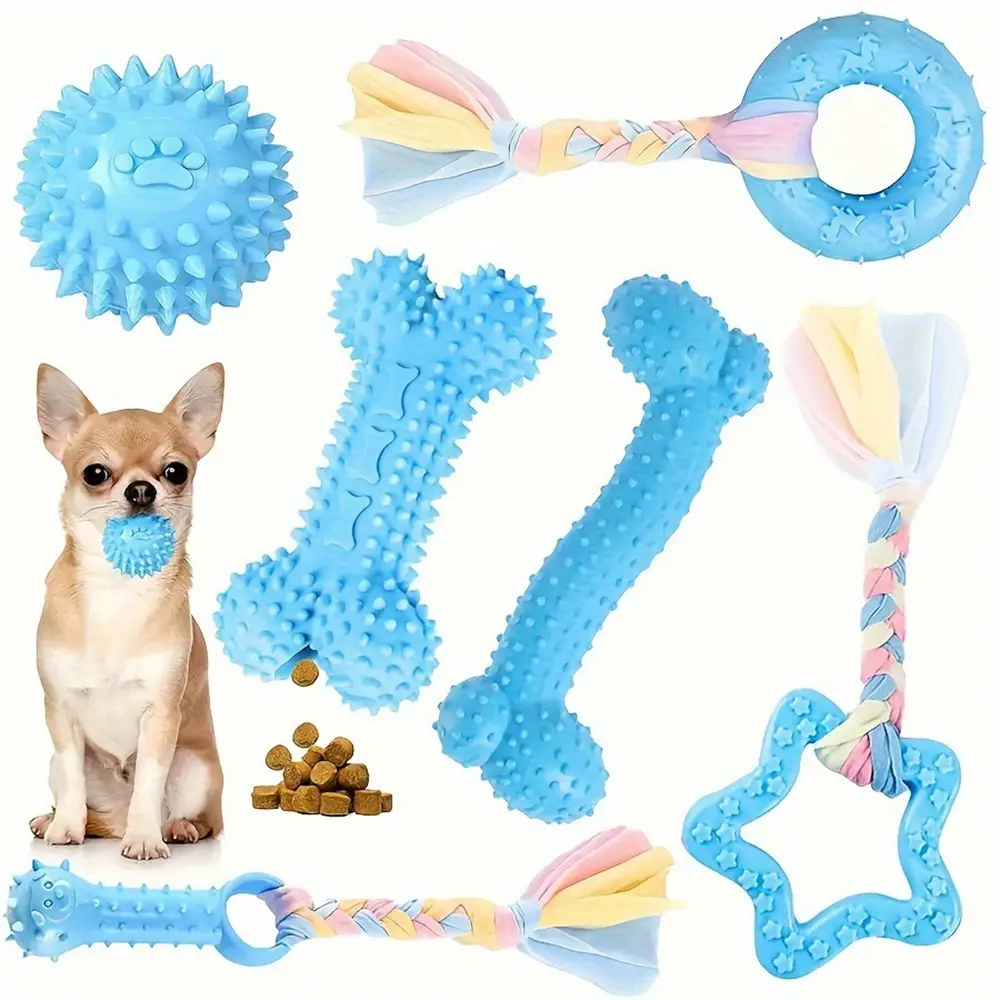 Ensemble de 6 jouets à mâcher pour chiots et petits chiens MCBOSON
