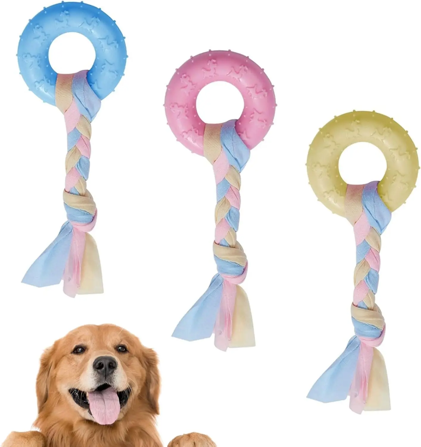 Ensemble de 3 Jouets à Mâcher pour Chiots MCBOSON