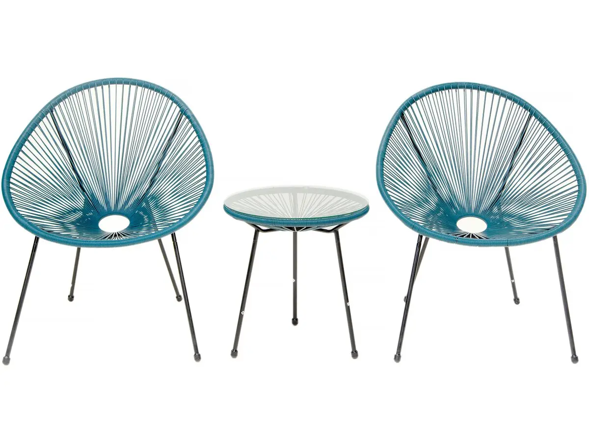 Ensemble De Jardin Acapulco «liana» – 2 Places – Bleu Foncé -habitat Et Jardin Bleu foncé.