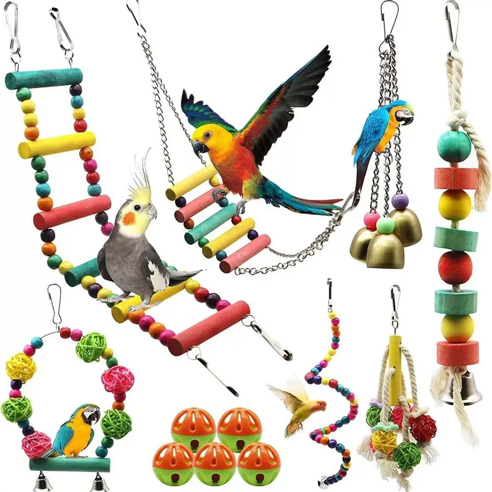 Ensemble de 12 jouets pour perroquets 12 pièces
