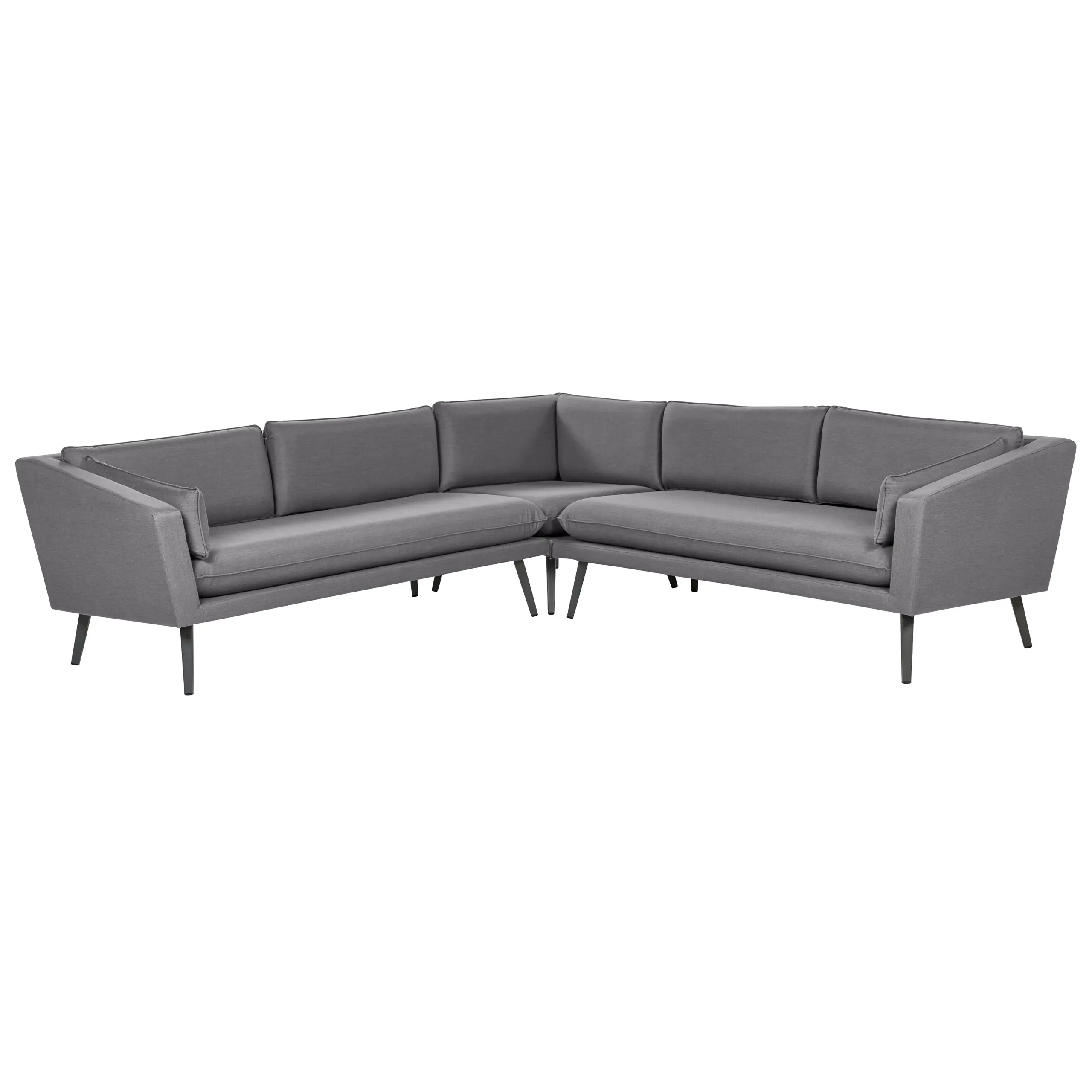 Canapé de jardin, 5 Personnes Tissu Gris LORETELLO – Beliani