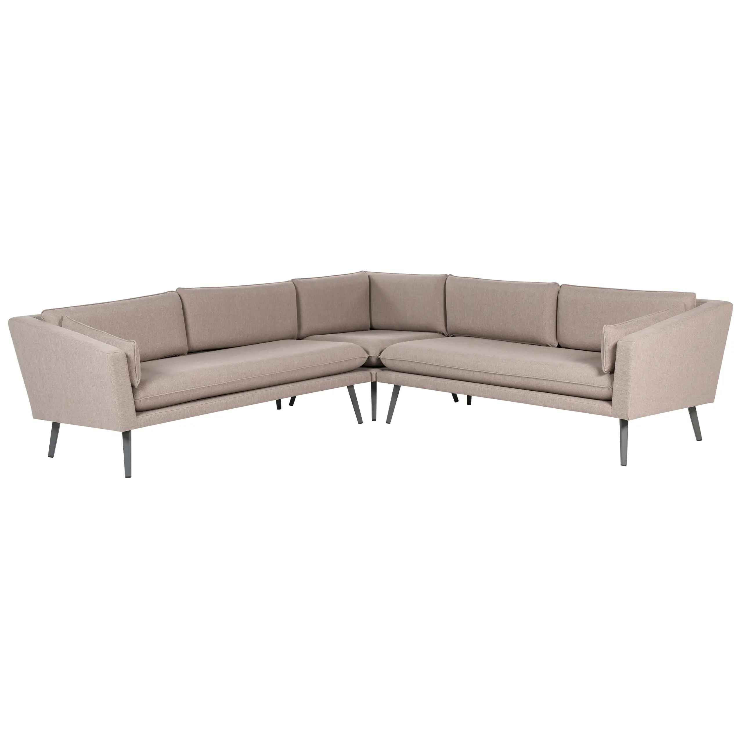 Canapé de jardin, 5 Personnes Tissu Beige LORETELLO – Beliani
