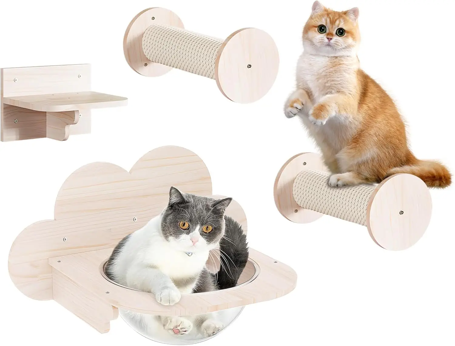 Ensemble de Meubles Muraux 4 en 1 pour Chat