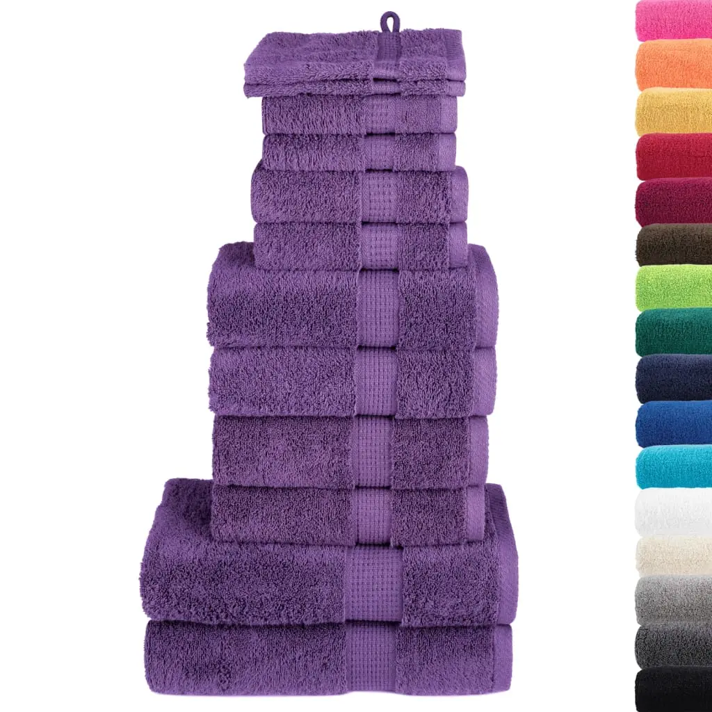 Ensemble de serviettes de qualité supérieure SOLUND 12 pcs Maison Chic Pourpre