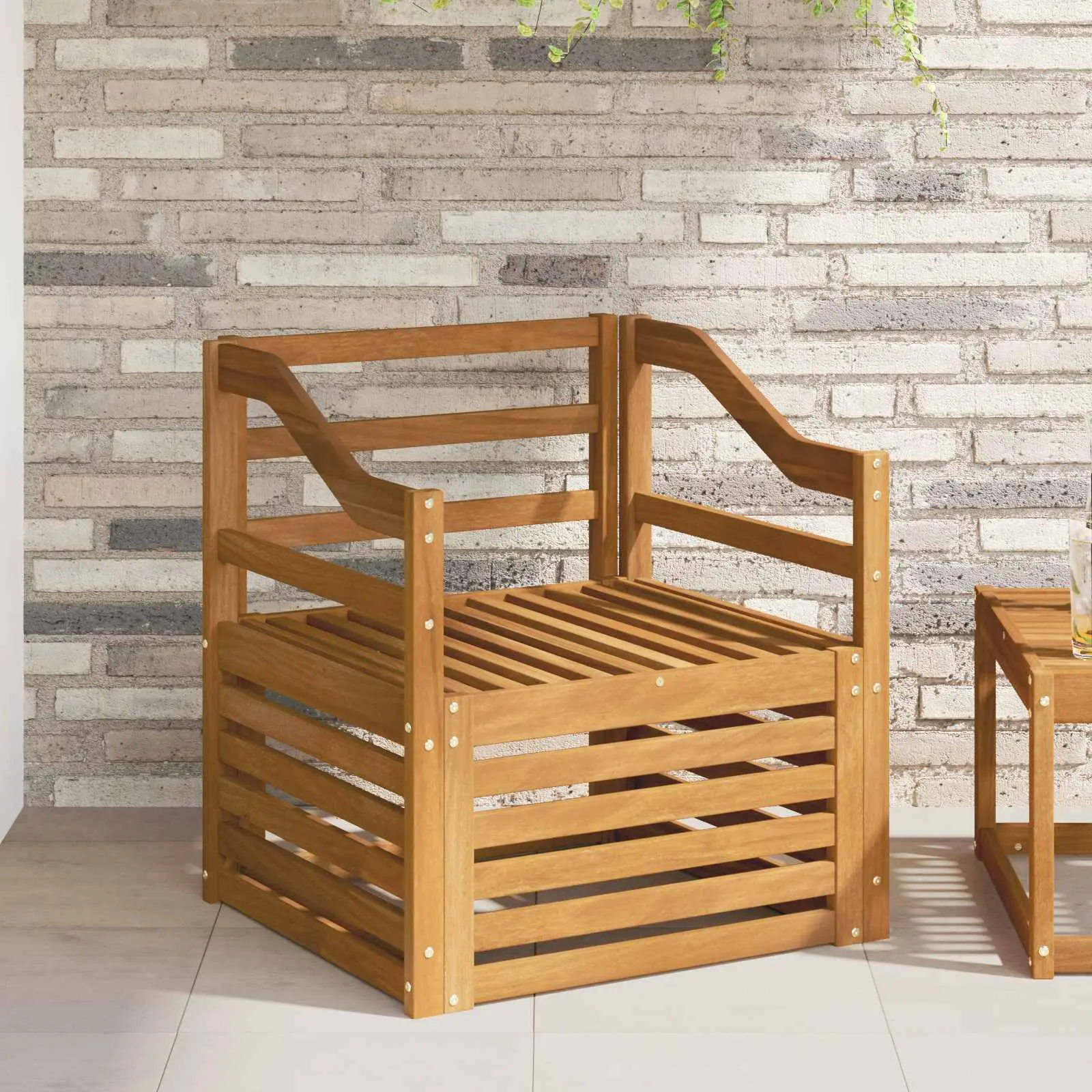 Canapé d’extérieur Bois d’Acacia Massif Naturel vidaXL 3436369 Naturel