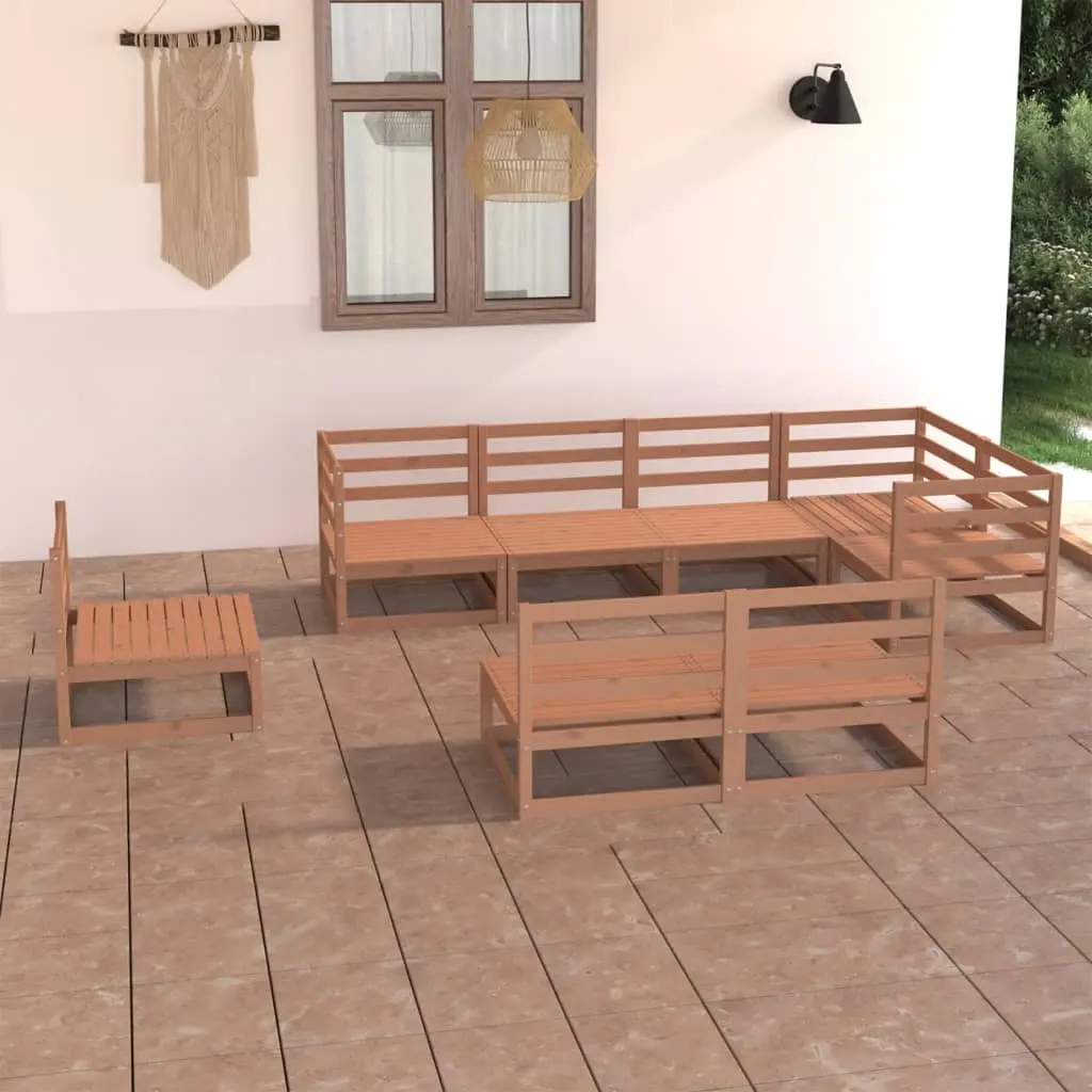 Ensemble de Jardin à Composer 8 Places en Bois de Pin Massif traité couleur Miel – ComfortXL Outdoor Living