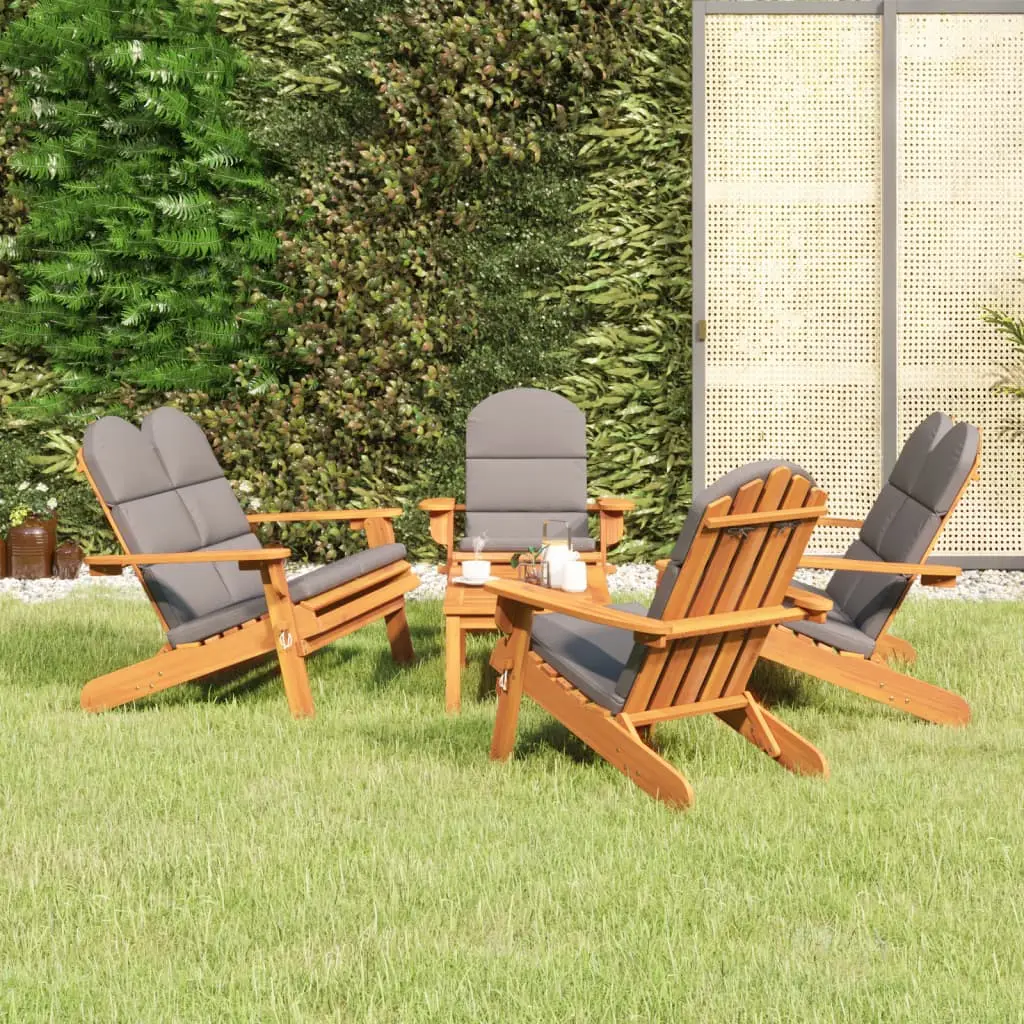 Ensemble de salon de jardin Adirondack 5 pcs bois acacia solide vidaXL 3152138