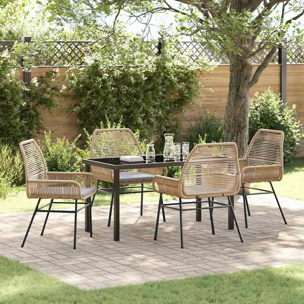 Ensemble de salle à manger pour jardin 5 pcs Marron polyrotin vidaXL 3380878 Café