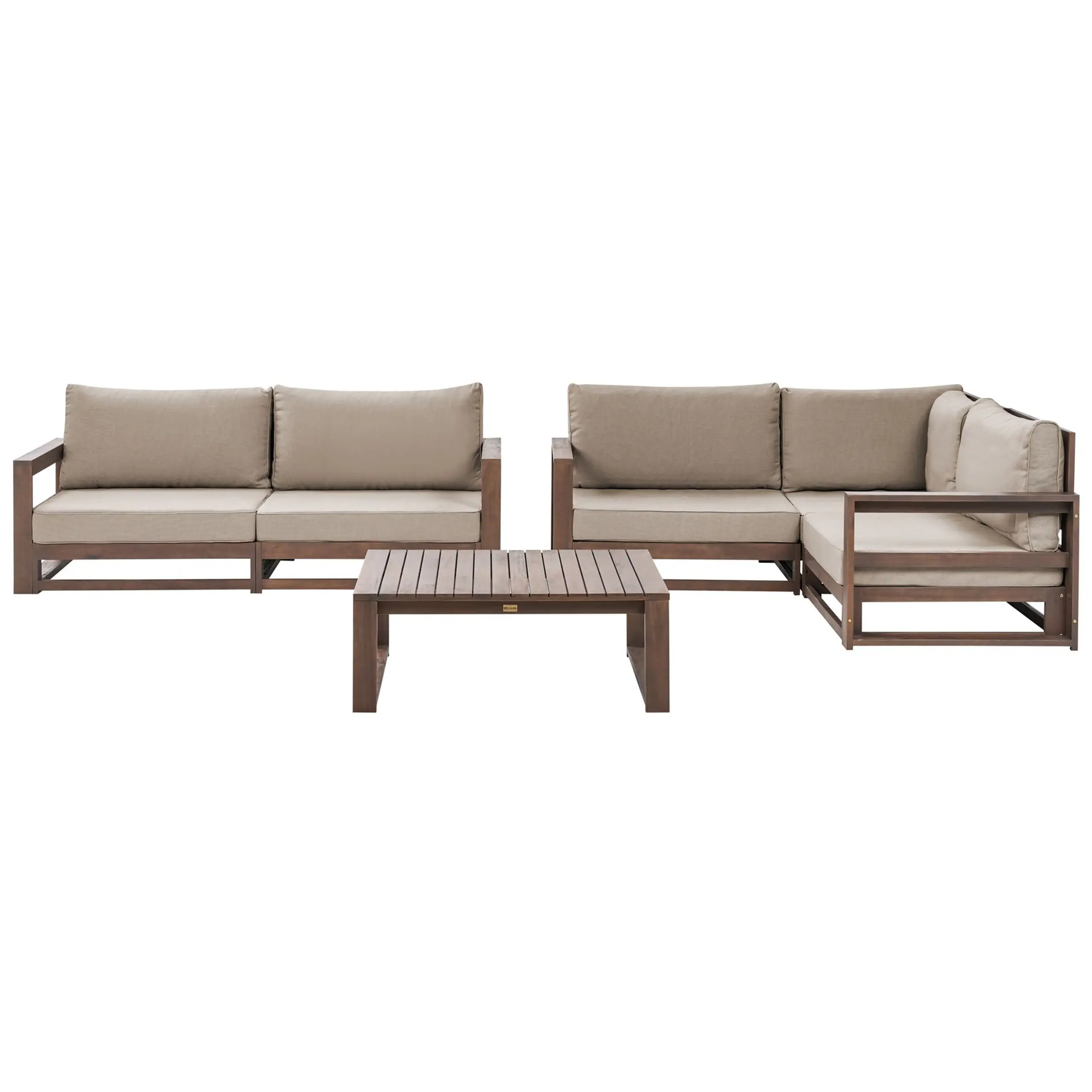 Ensemble de salon de jardin – Mobilier de jardin avec table 4 places TIMOR Bois d’acacia certifié Marron foncé
