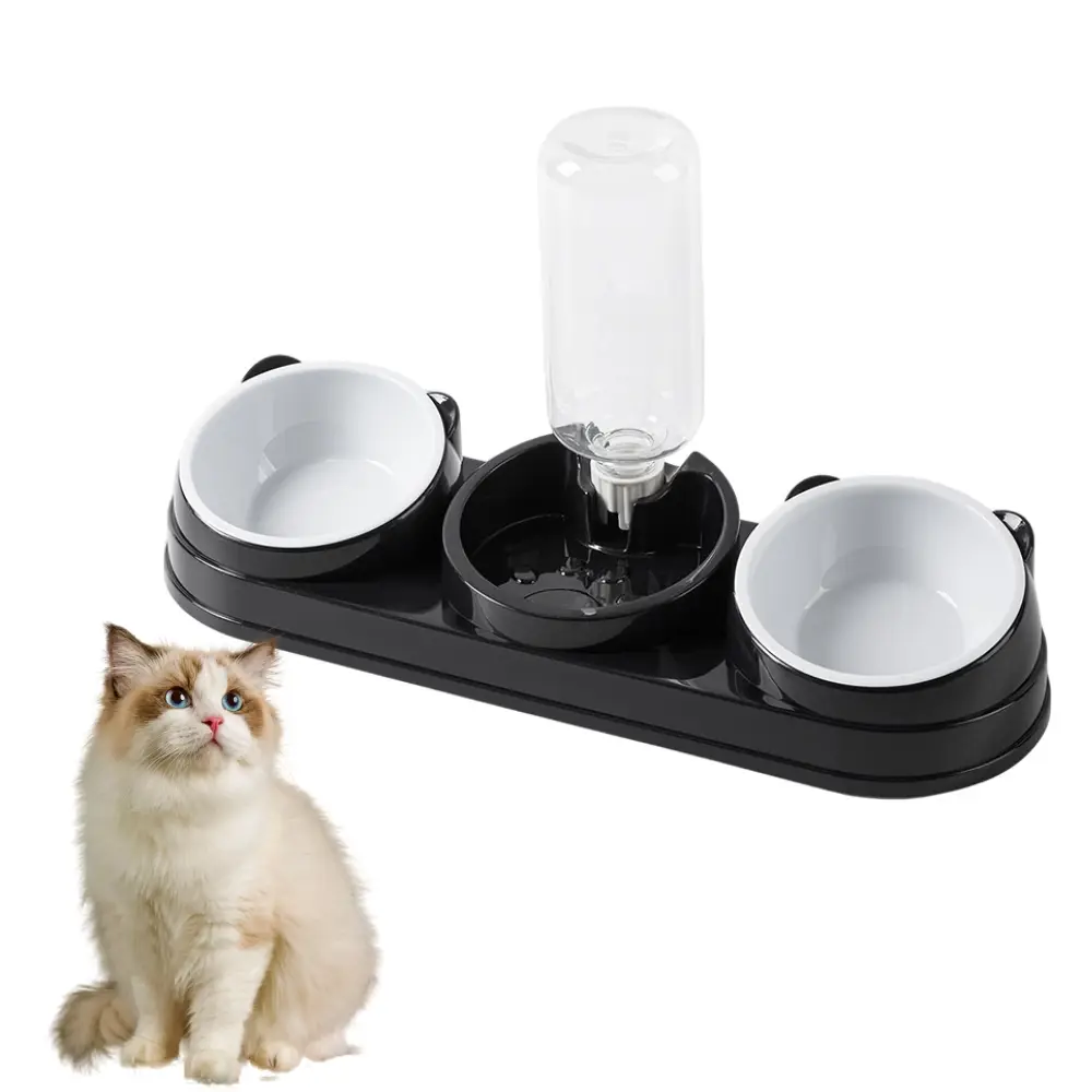Ensemble de gamelles d’eau et de nourriture pour chat 3 en 1 – IntiMeg
