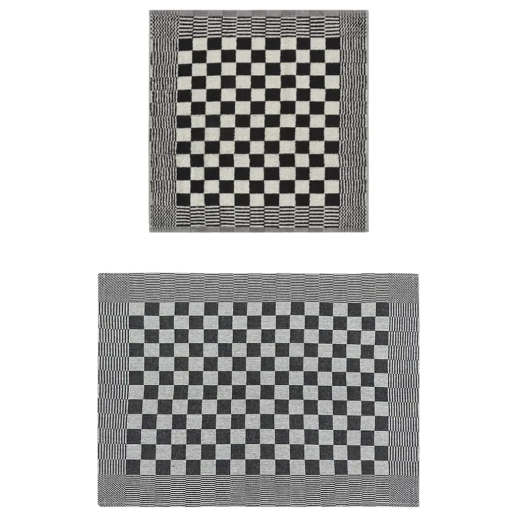 Ensemble de serviettes 20 pcs noir et blanc coton Maison Chic