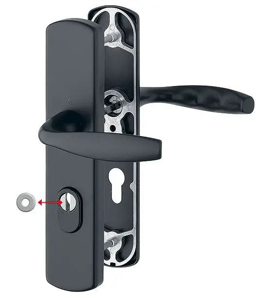 Ensemble de sécurité New York HOPPE 1810H/3452A-ZA/3450 Noir mat 37-52 mm – Clé i – 11810166