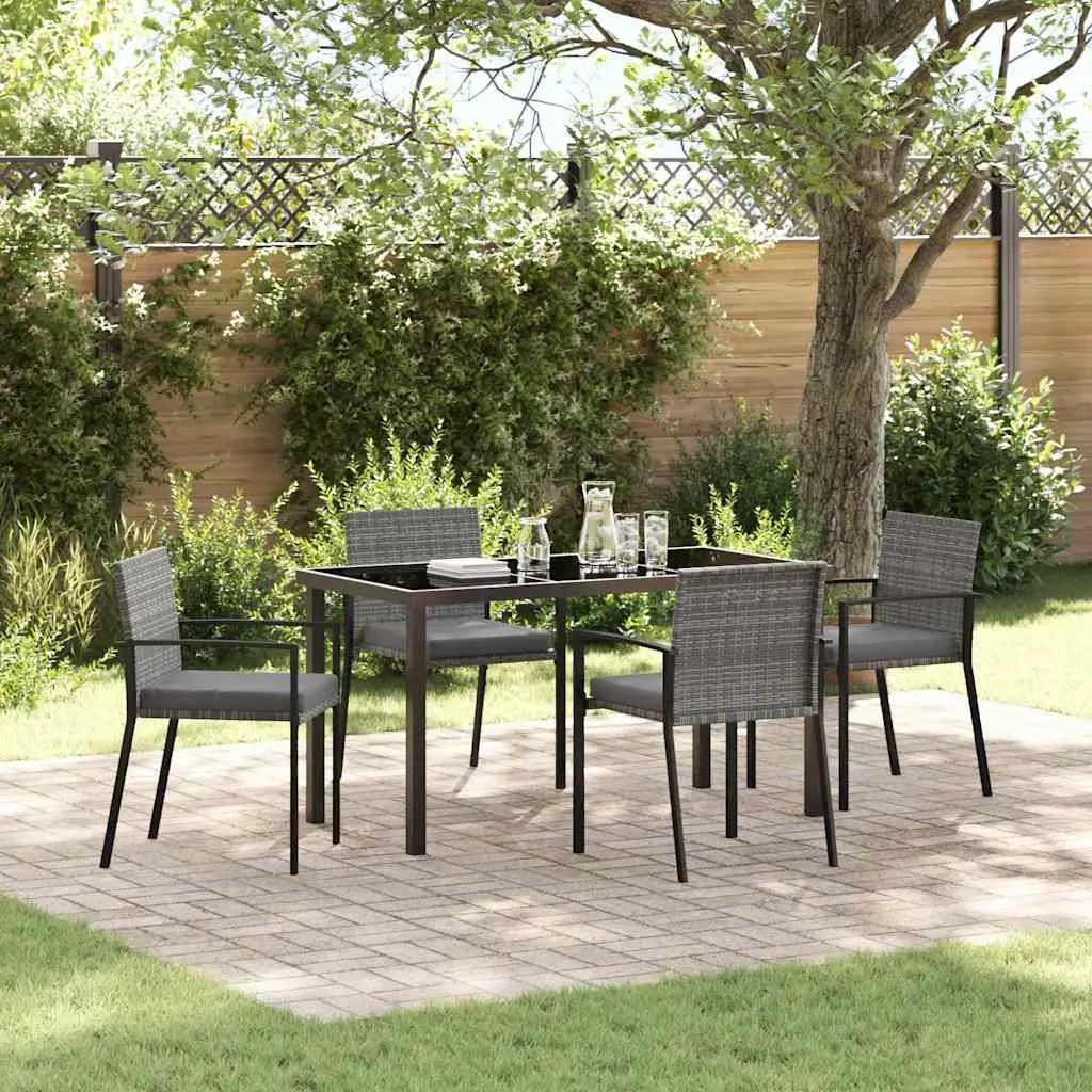 Ensemble de salle à manger pour jardin 5 pcs Gris vidaXL 3379242