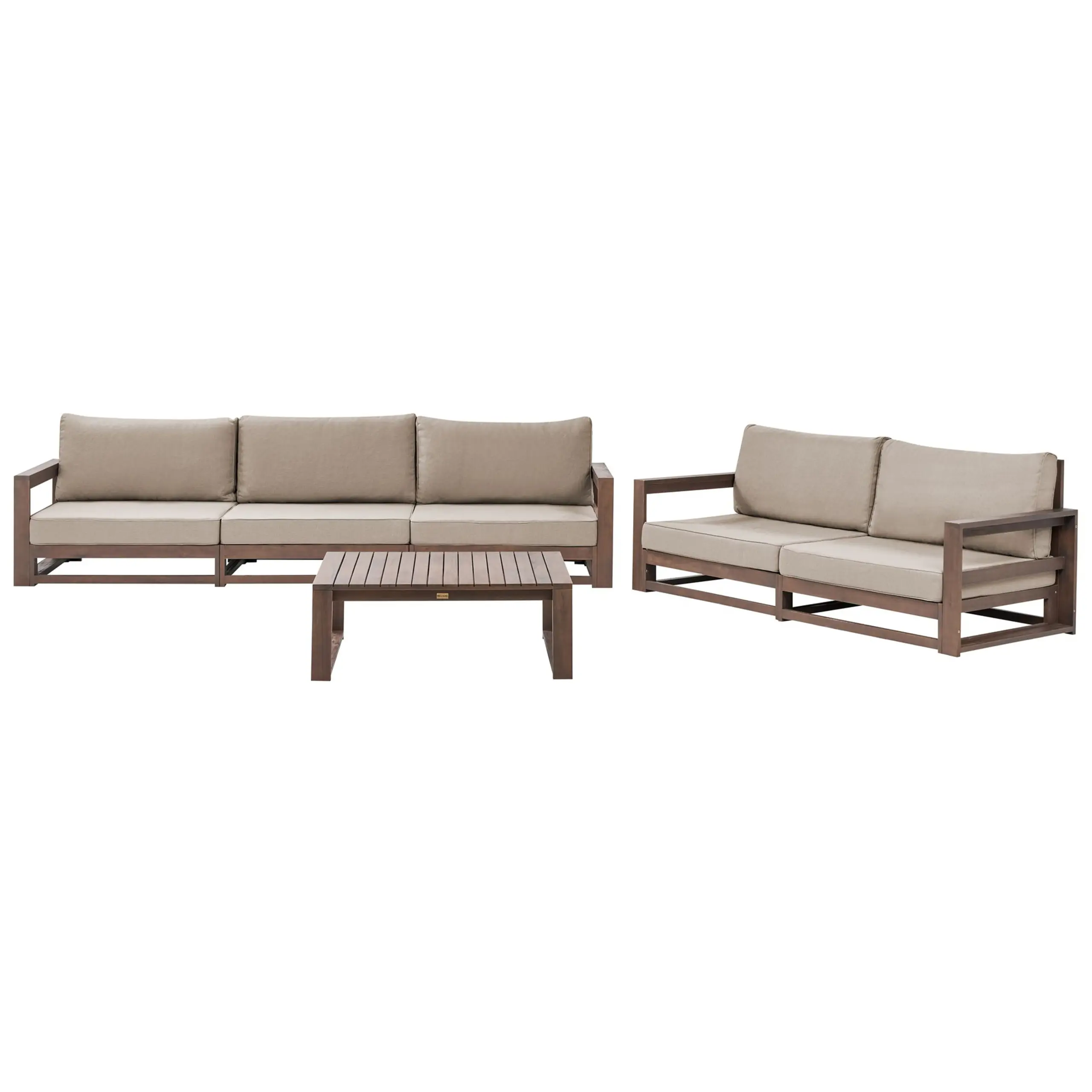 Ensemble de salon de jardin – Mobilier de jardin avec table 5 places TIMOR Bois d’acacia certifié Marron foncé