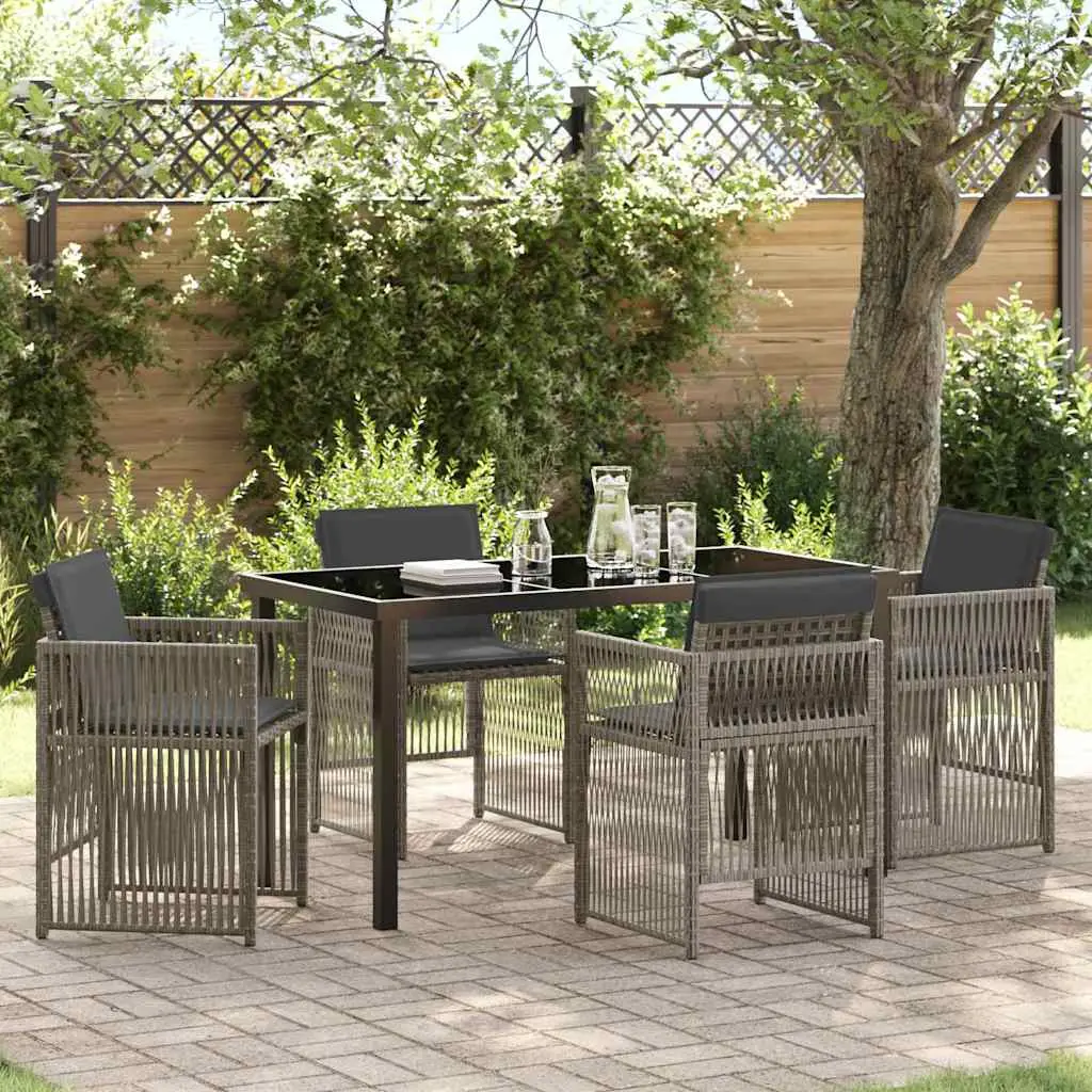 Ensemble de salle à manger pour jardin 5 pcs Gris vidaXL 3380654