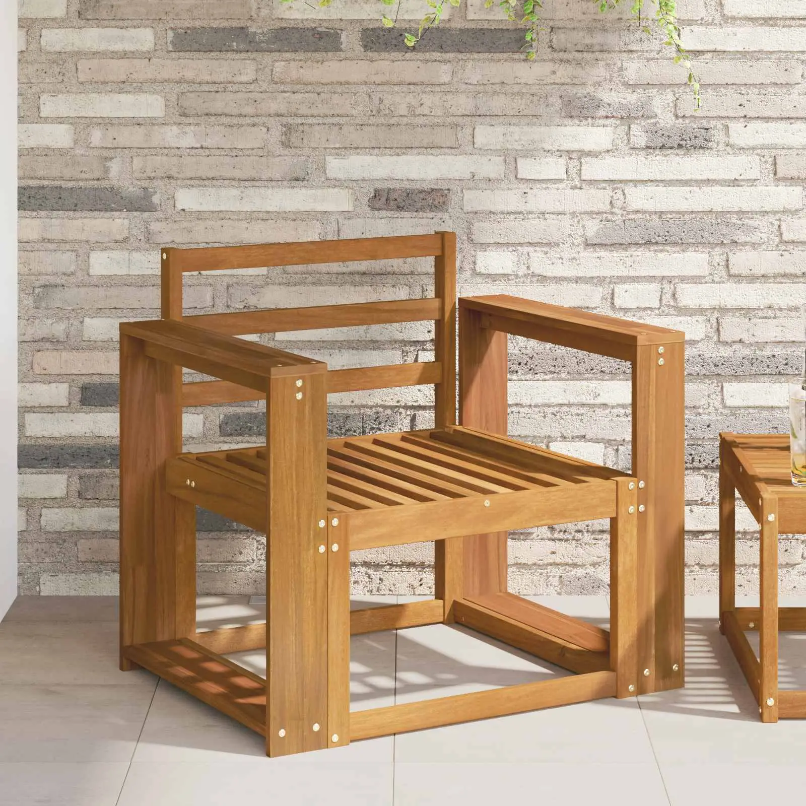 Canapé d’extérieur Bois d’Acacia Massif Naturel vidaXL 3436236 Naturel