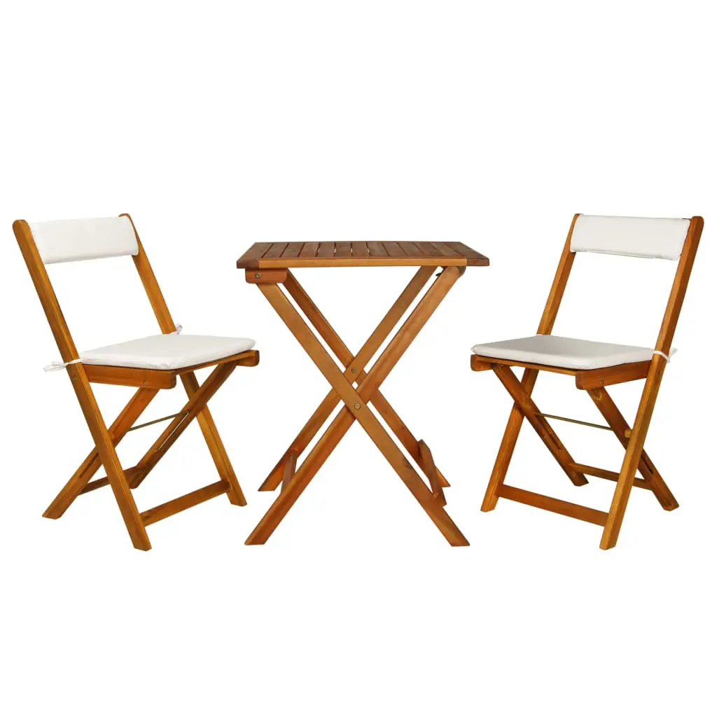 | Salons de jardin | avec coussin Pliable 2 pcs Teinte bois chaud vidaXL 44014 Blanc crème Blanc crème