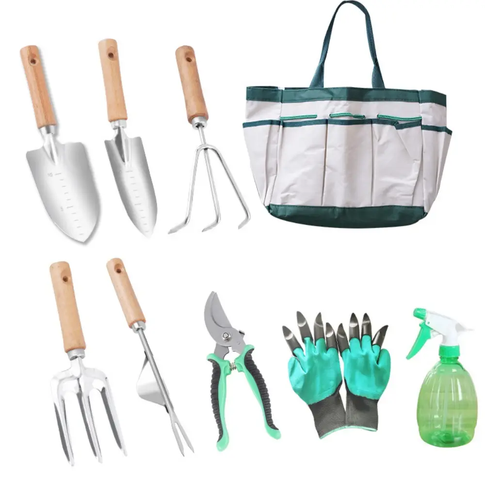 Ensemble d’outils de jardinage en acier inoxydable 11 pièces MCBOSON