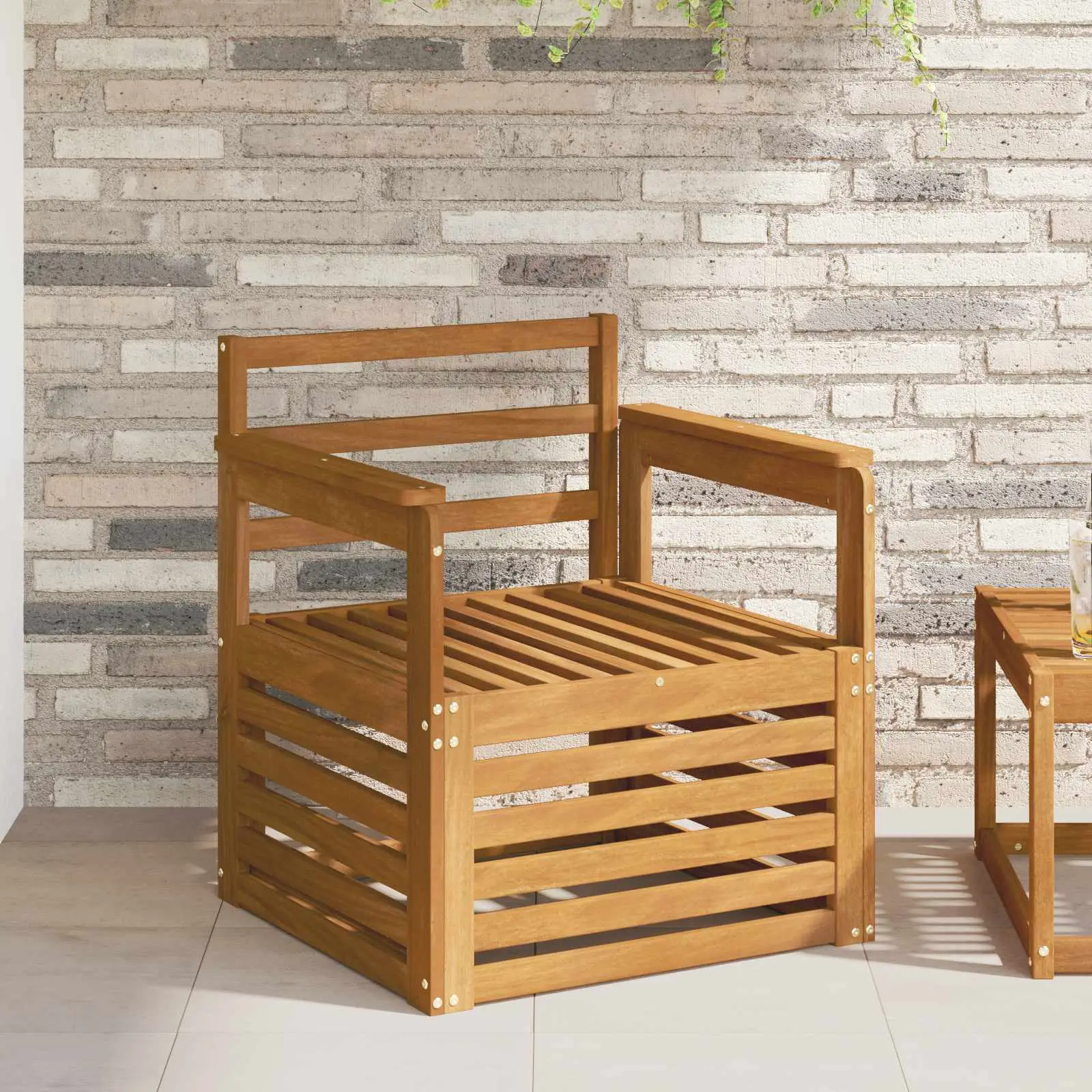 Canapé d’extérieur Bois d’Acacia Massif Naturel vidaXL 3436339 Naturel