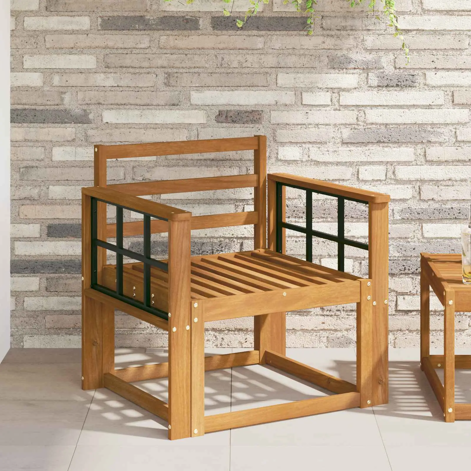 Canapé d’extérieur Bois d’Acacia Massif Naturel vidaXL 3436241 Naturel