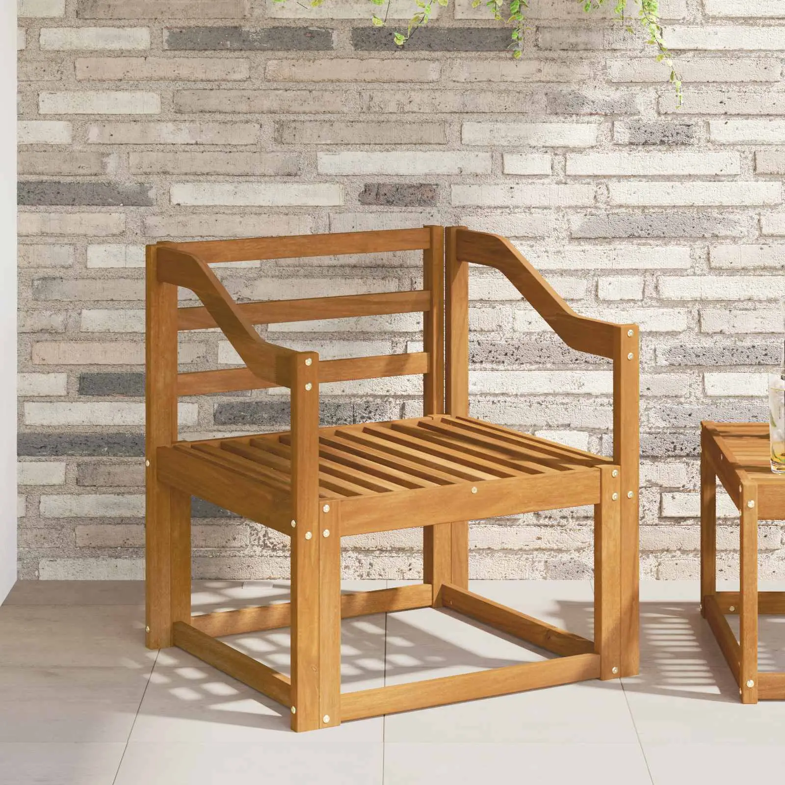 Canapé d’extérieur Bois d’Acacia Massif Naturel vidaXL 3436246 Naturel