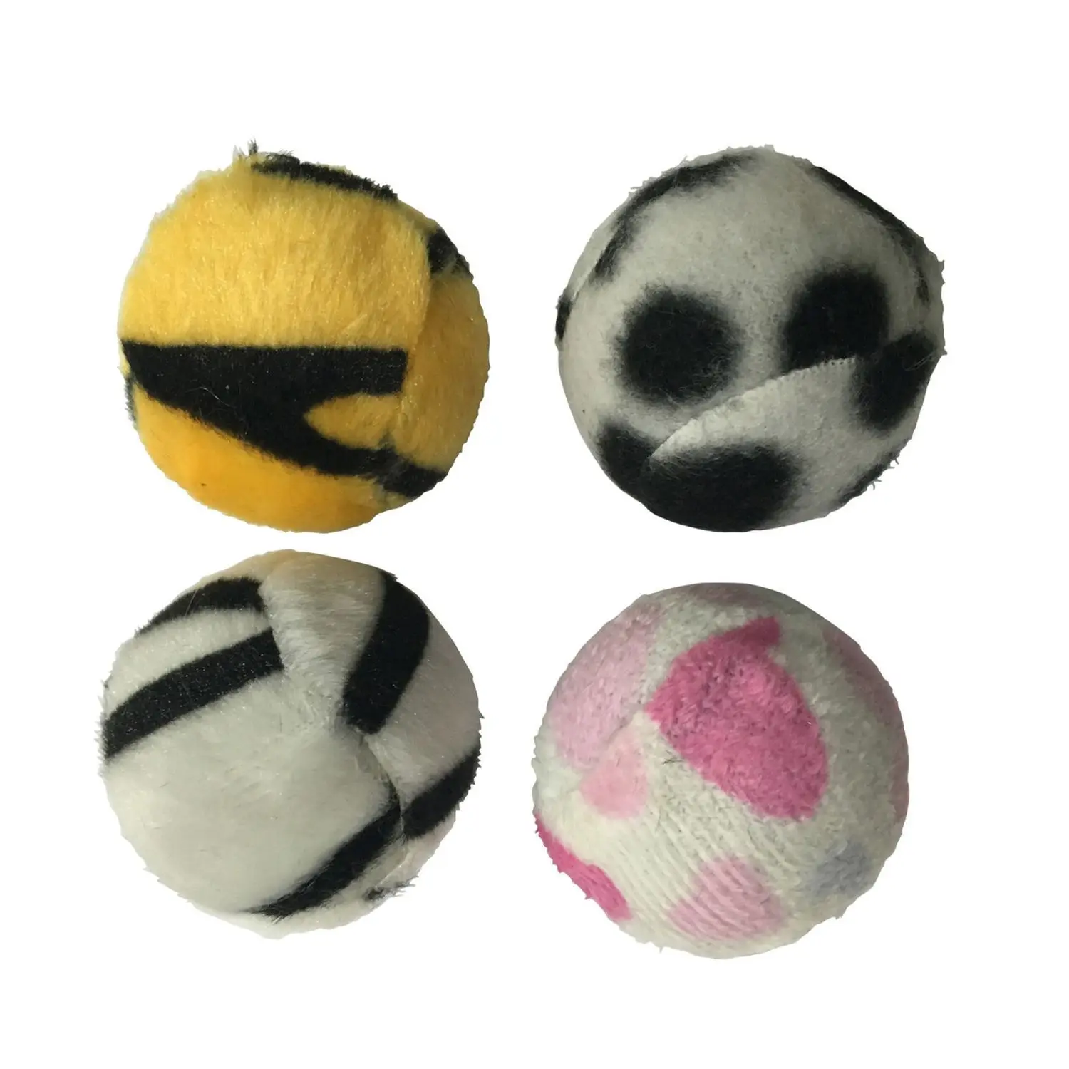 Ensemble de 4 balles sonores – Diamètre 4 cm – Love Story multicoloree