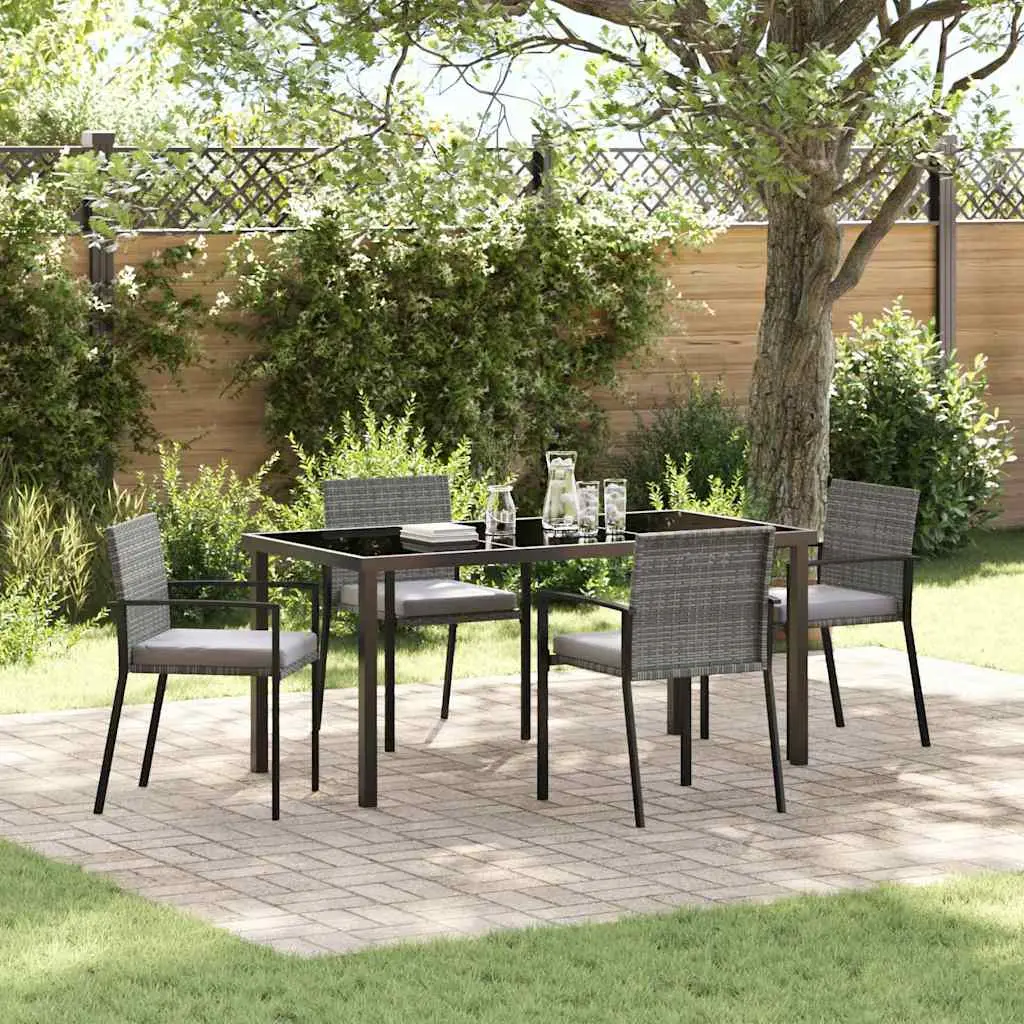 Ensemble de salle à manger pour jardin 5 pcs Gris vidaXL 3379257