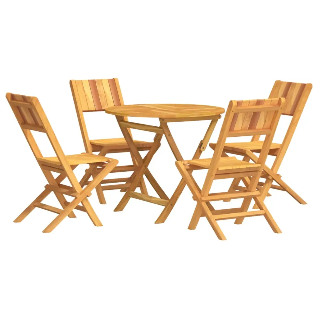 Ensemble de 5 pcs table de jardin avec chaises – mobilier de jardin Bois de teck massif-JU2830 Brun