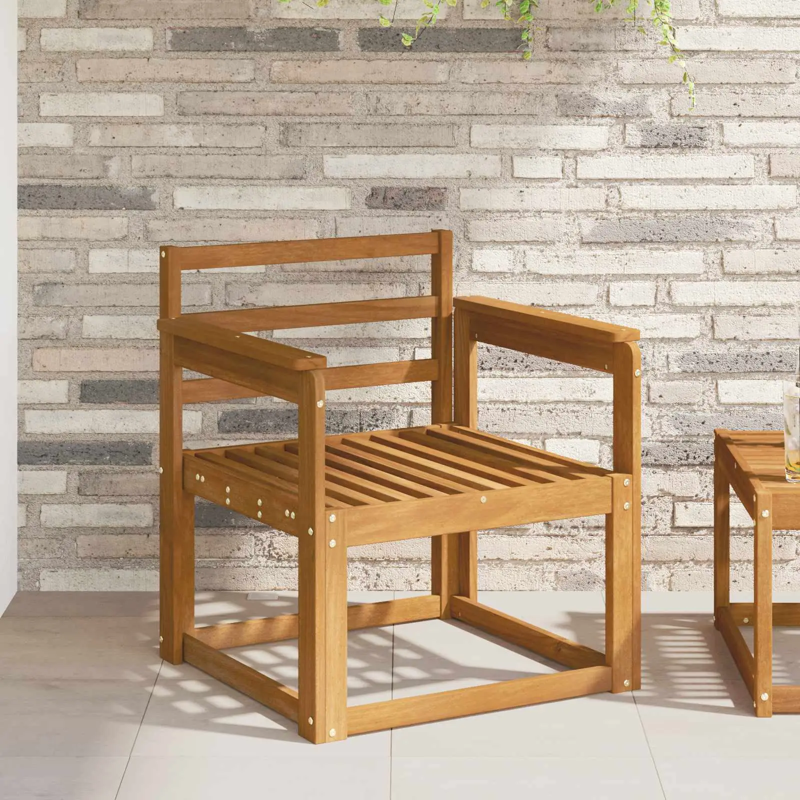 Canapé d’extérieur Bois d’Acacia Massif Naturel vidaXL 3436221 Naturel