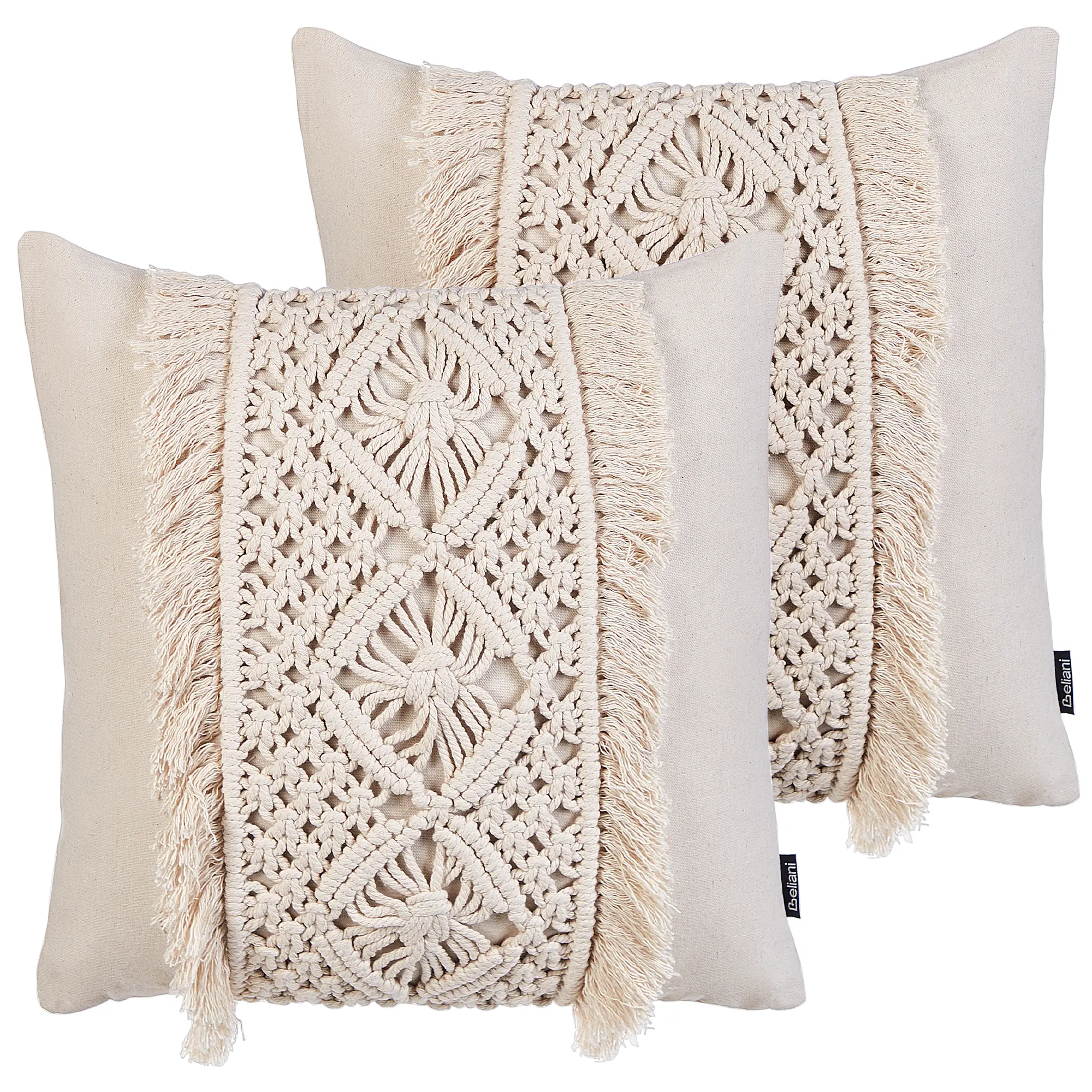 Coussin décoratif Coton Beige clair KALAM – Beliani