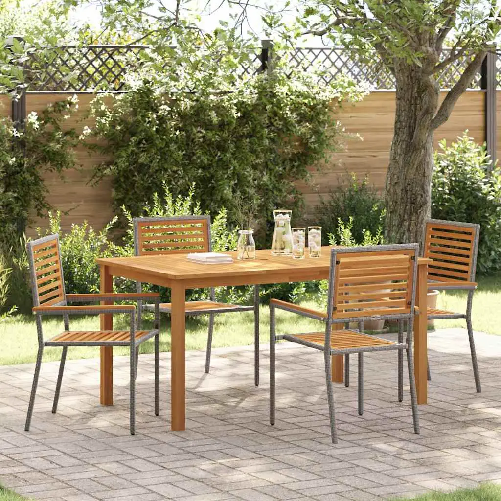 Ensemble de salle à manger pour jardin 5 pcs Gris vidaXL 3365518