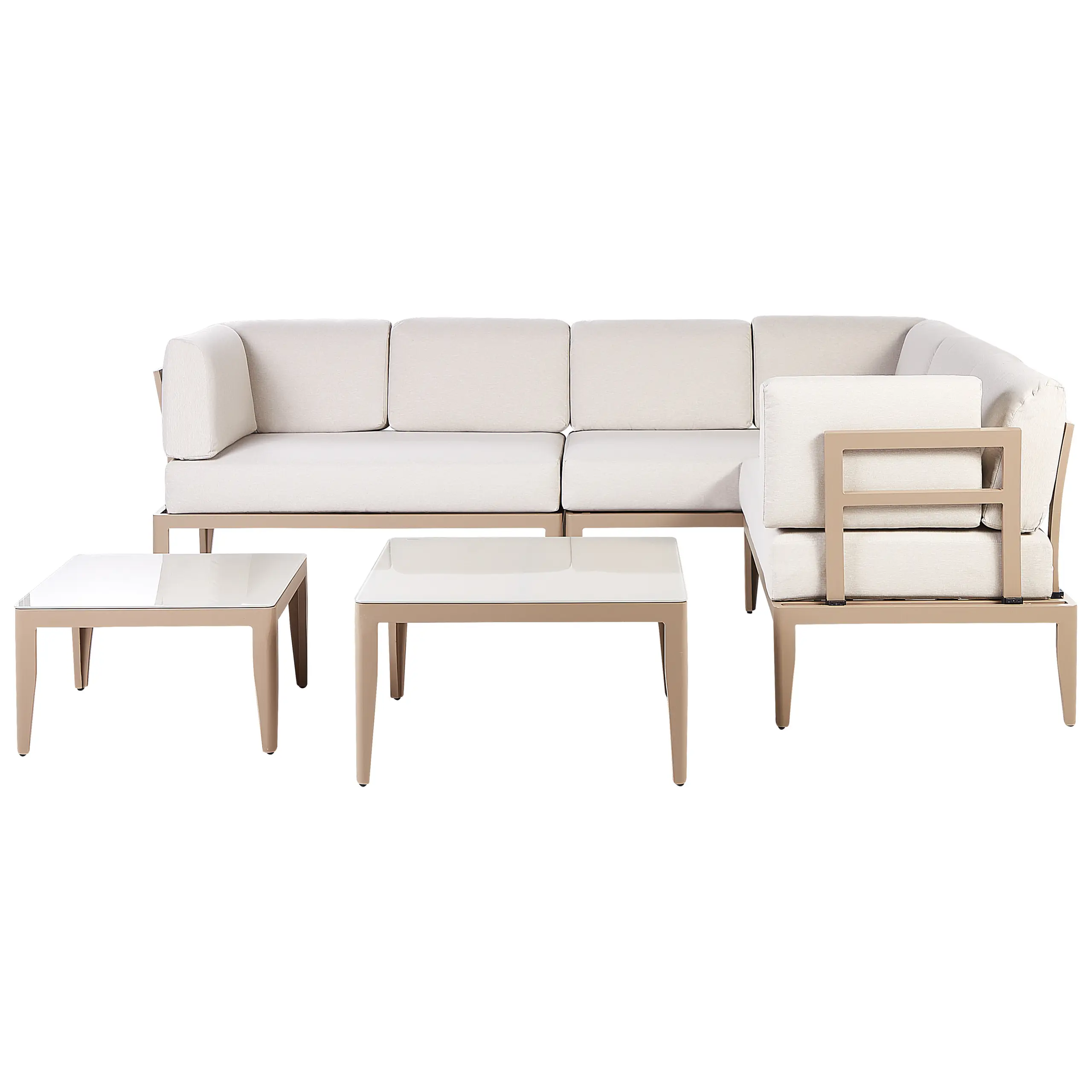 Set de salon, 6 Personnes Aluminium Beige clair RIMA III – Beliani