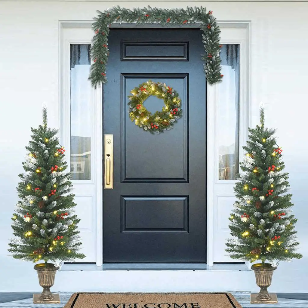 Ensemble de décoration de porte de Noël 4 pcs PVC vidaXL 357769