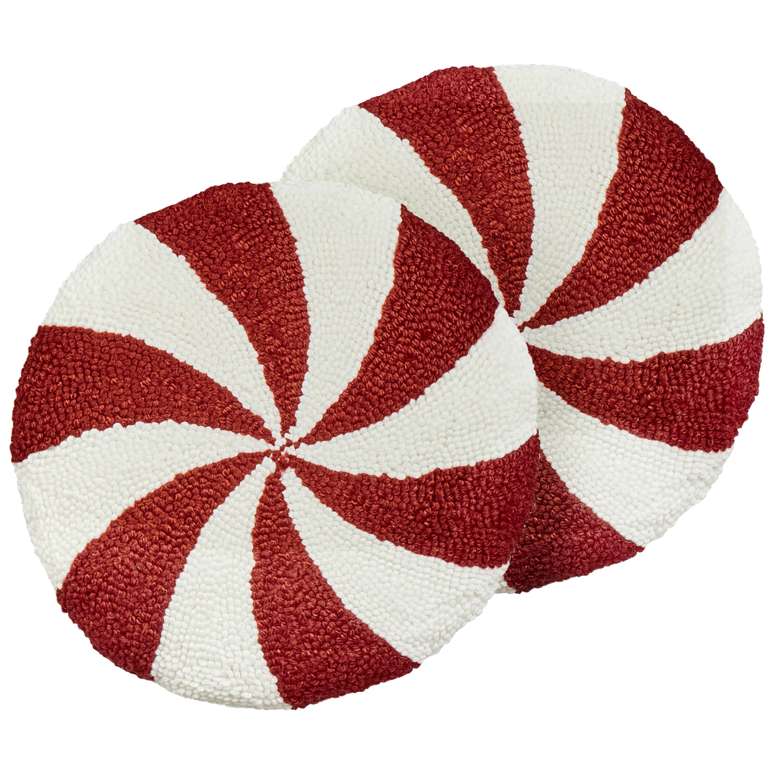 Coussin décoratif Bouclé Rouge SWIRL CANDY – Beliani