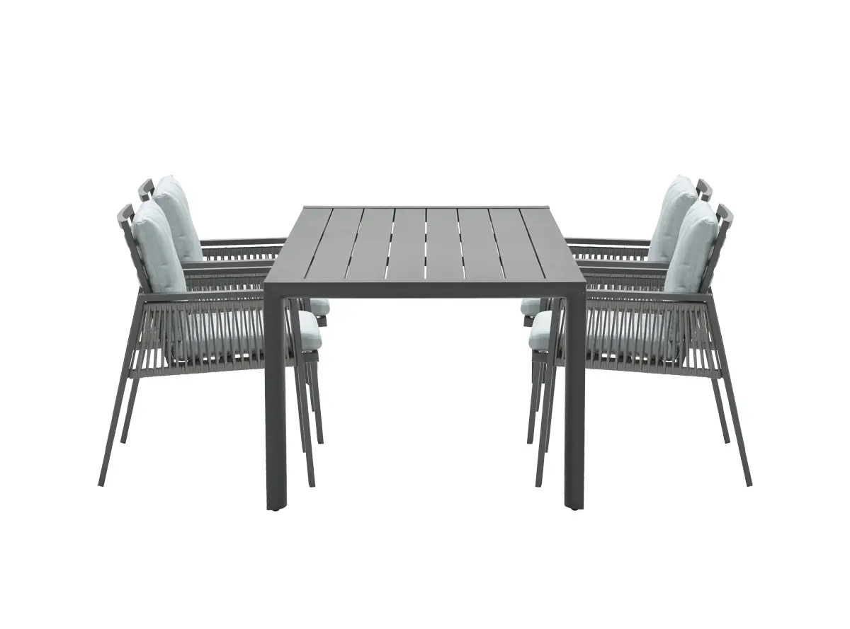 Ensemble de jardin cinq pièces – Chaises Andrea – Table Gosford – Garden Impressions noir