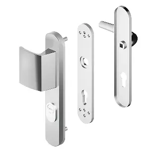 Ensemble de sécurité blindé Blindomax béquille + palière DISEC Clé i – Argent – A0P55D1F F6