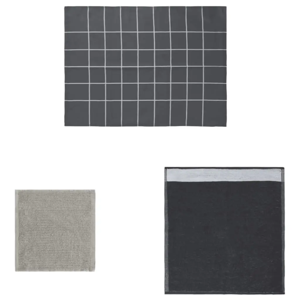 Ensemble de serviettes 12 pcs gris coton Maison Chic