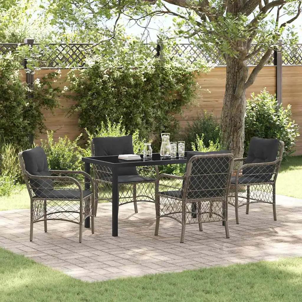 Ensemble de salle à manger pour jardin 5 pcs Gris polyrotin vidaXL 3380220 gris et gris foncé