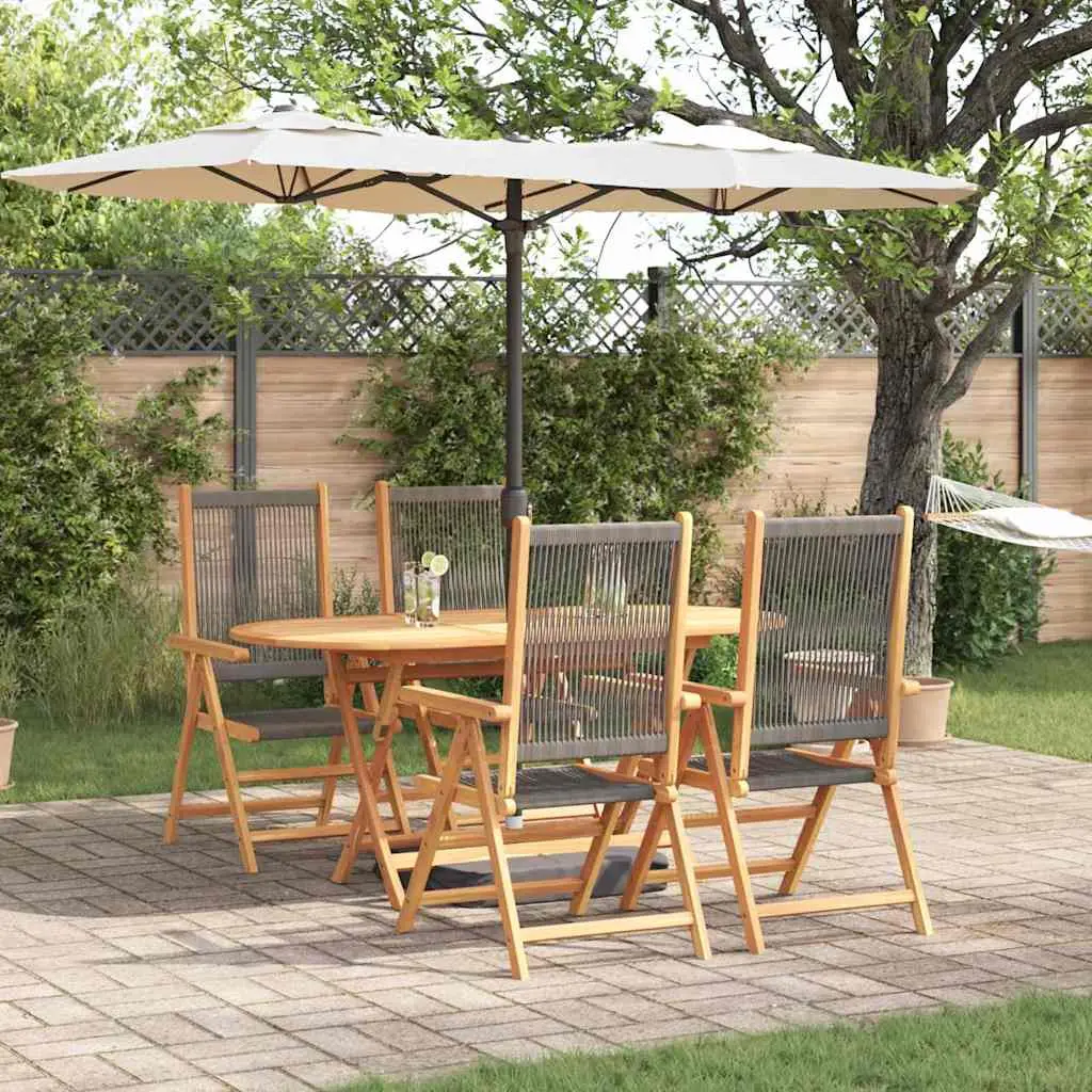 Ensemble de salle à manger pour jardin 5 pcs Gris vidaXL 3375738