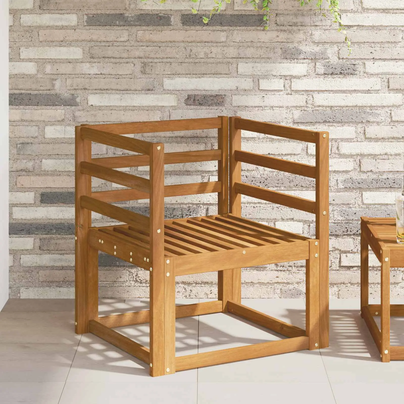 Canapé d’extérieur Bois d’Acacia Massif Naturel vidaXL 3436216 Naturel