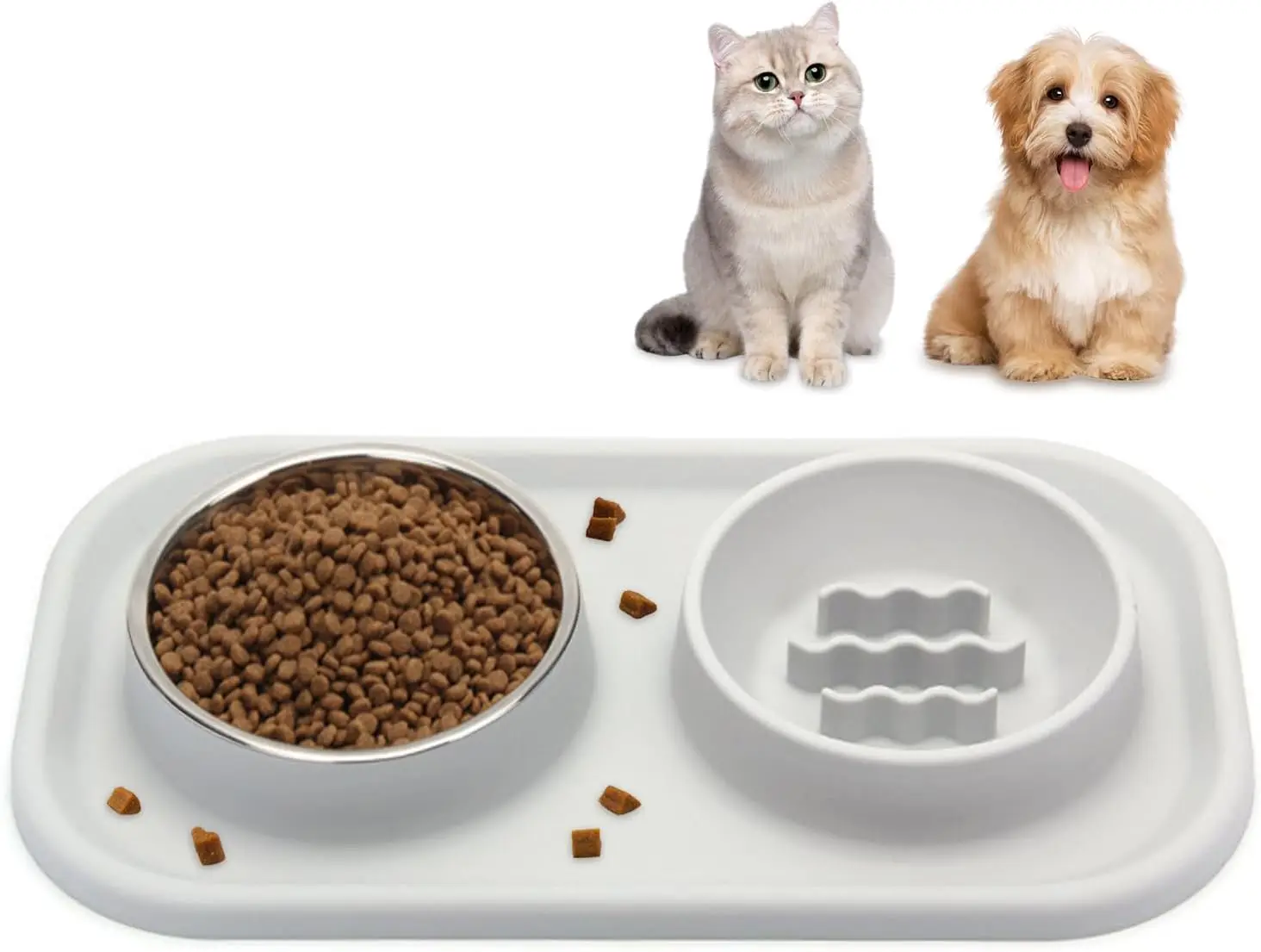 Ensemble de Gamelles en Acier Inoxydable pour Chats et Petits Chiens – Anti-dérapantes et Anti-déversement Vendos85