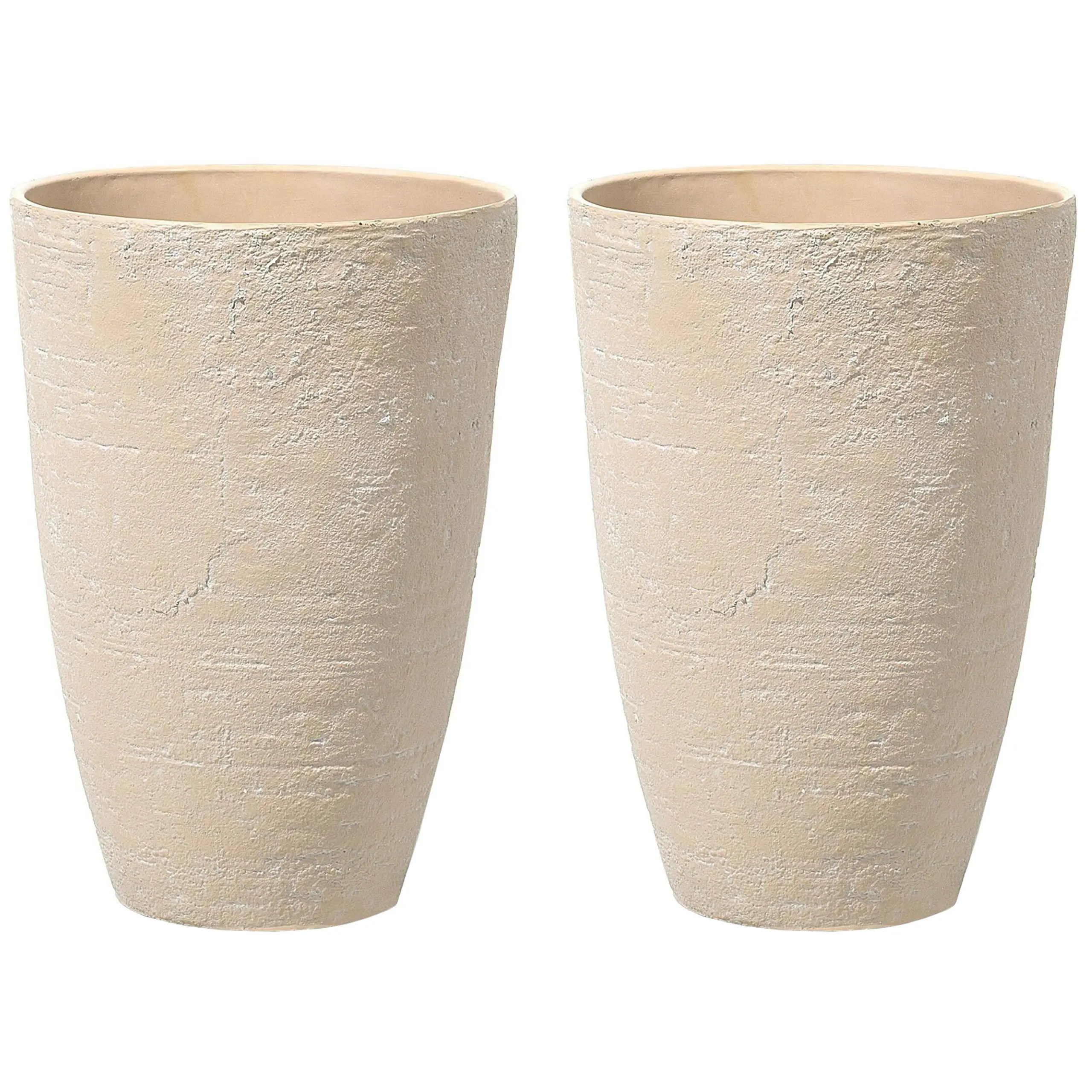 Cache-pot d’extérieur Fibre d’argile Beige CAMIA – Beliani