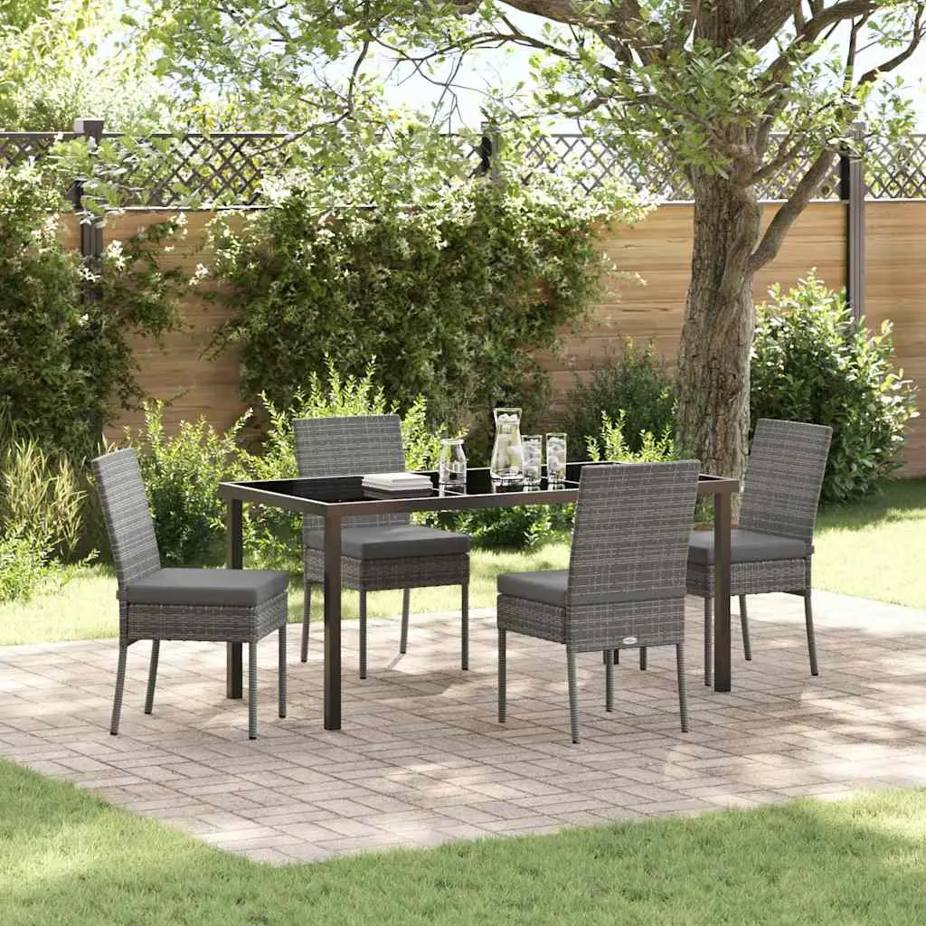 Ensemble de salle à manger pour jardin 5 pcs Gris vidaXL 3379215