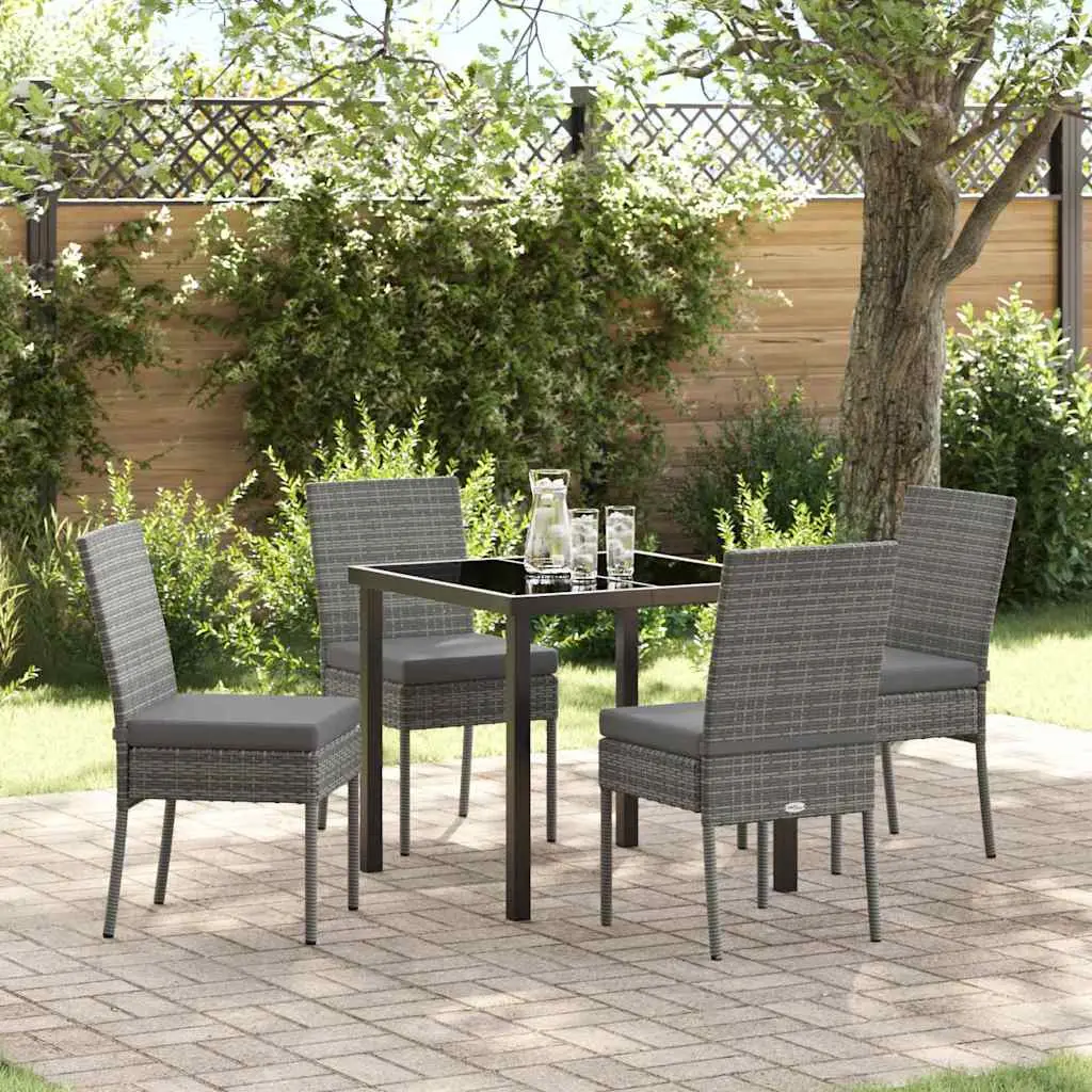 Ensemble de salle à manger pour jardin 5 pcs Gris vidaXL 3379213