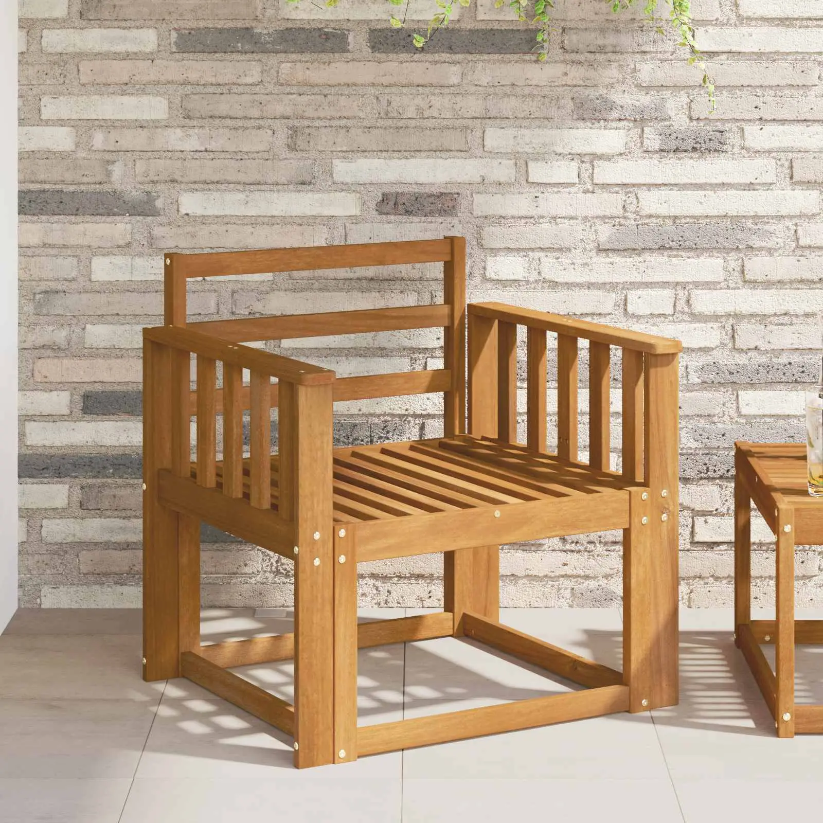 Canapé d’extérieur Bois d’Acacia Massif Naturel vidaXL 3436226 Naturel