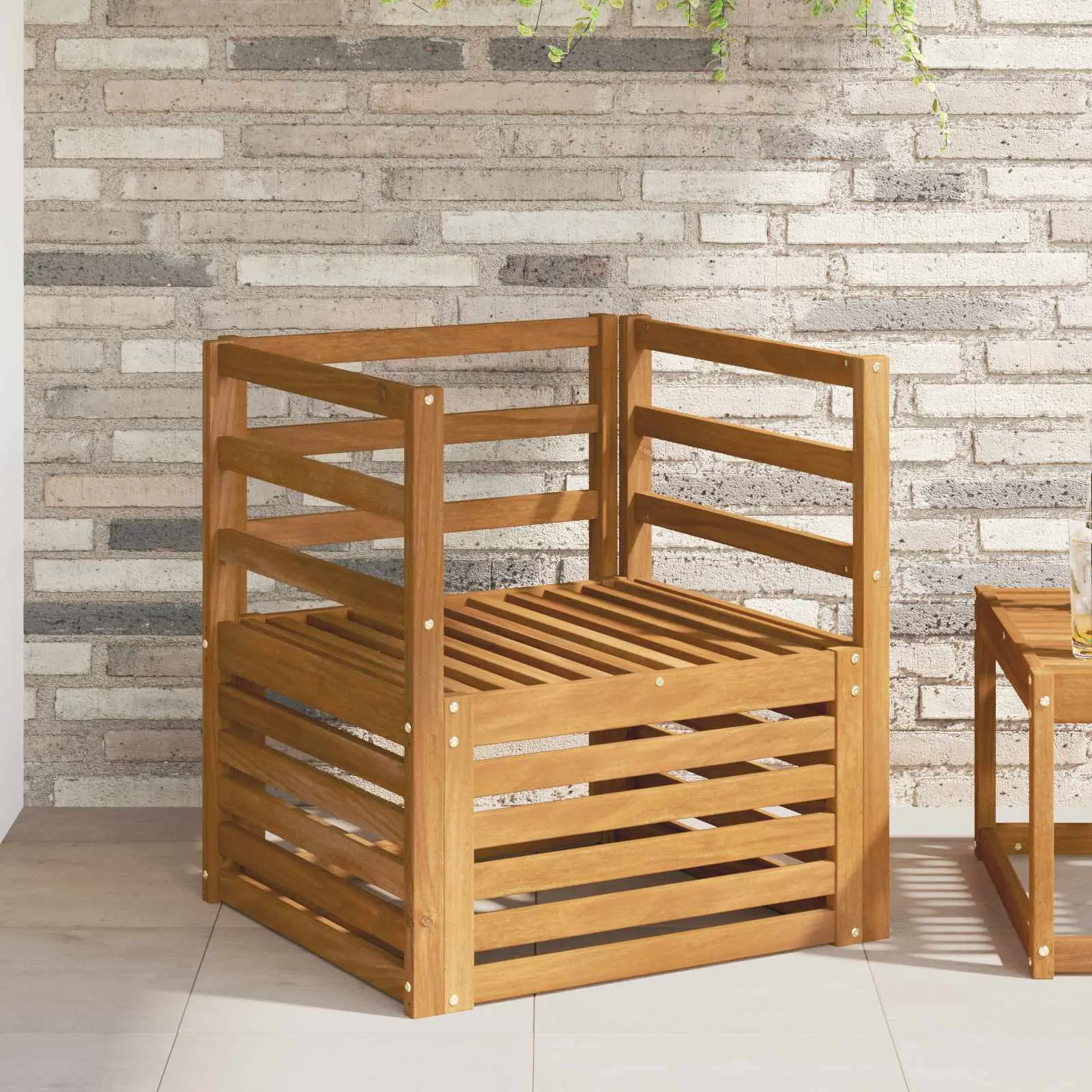 Canapé d’extérieur Bois d’Acacia Massif Naturel vidaXL 3436334 Naturel