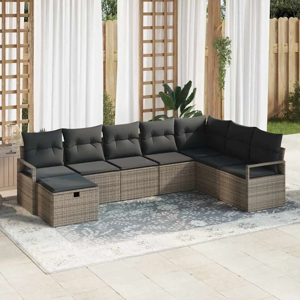 Ensemble de Canapés avec coussin 5 pcs polyrotin vidaXL 3360560 Gris/ Gris foncé