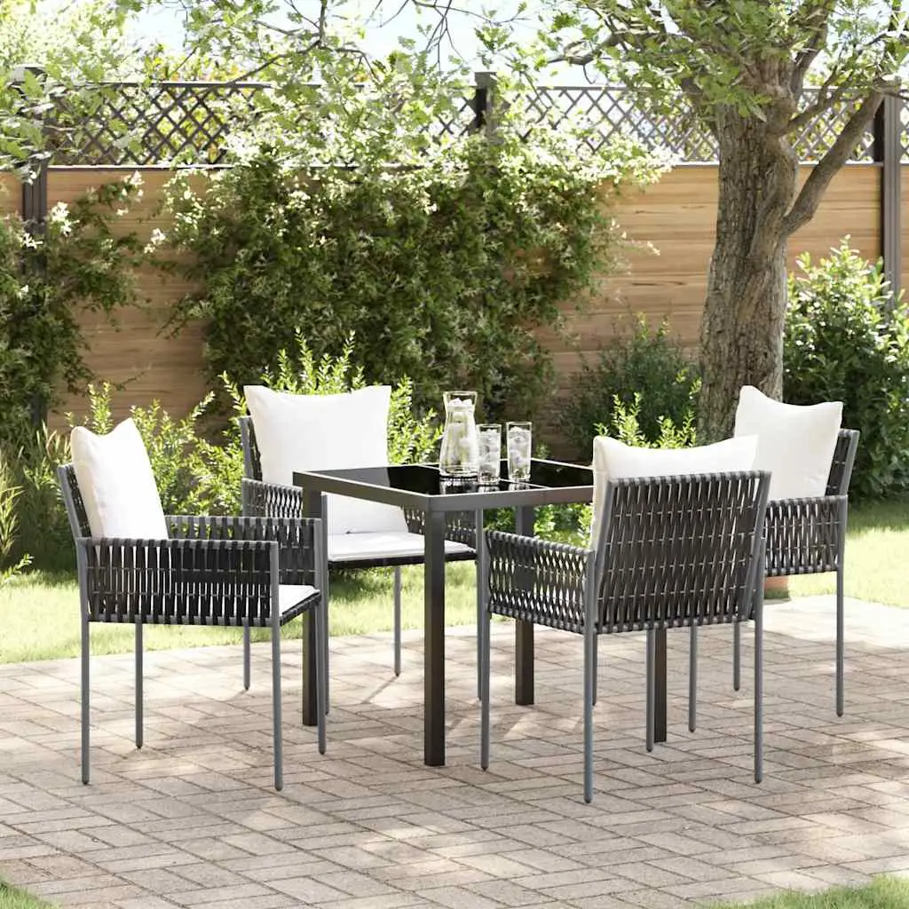 Ensemble de salle à manger pour jardin 5 pcs Marron et Noir vidaXL 3379094
