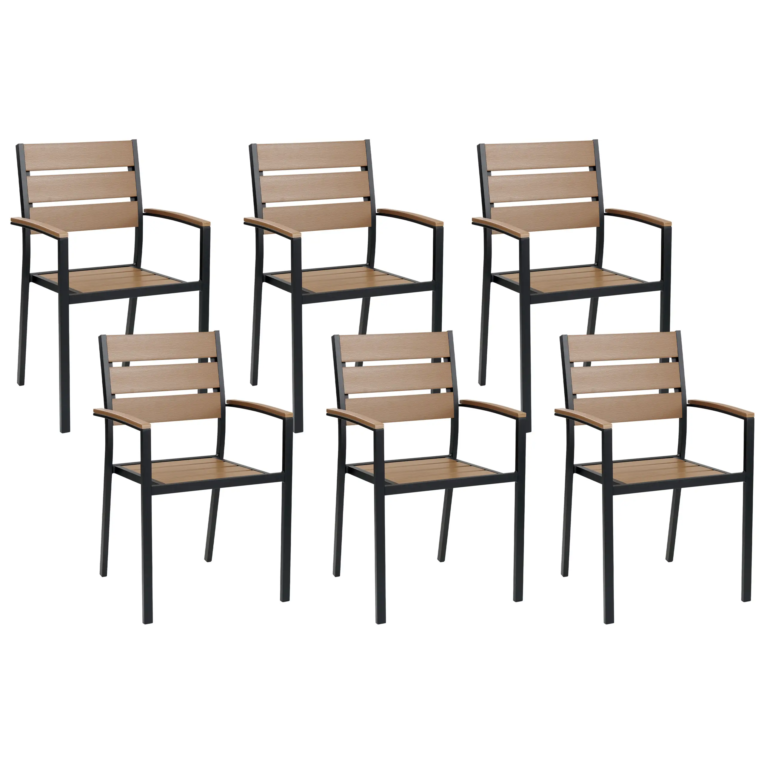Chaise de jardin Bois synthétique Marron/noir VERNIO – Beliani