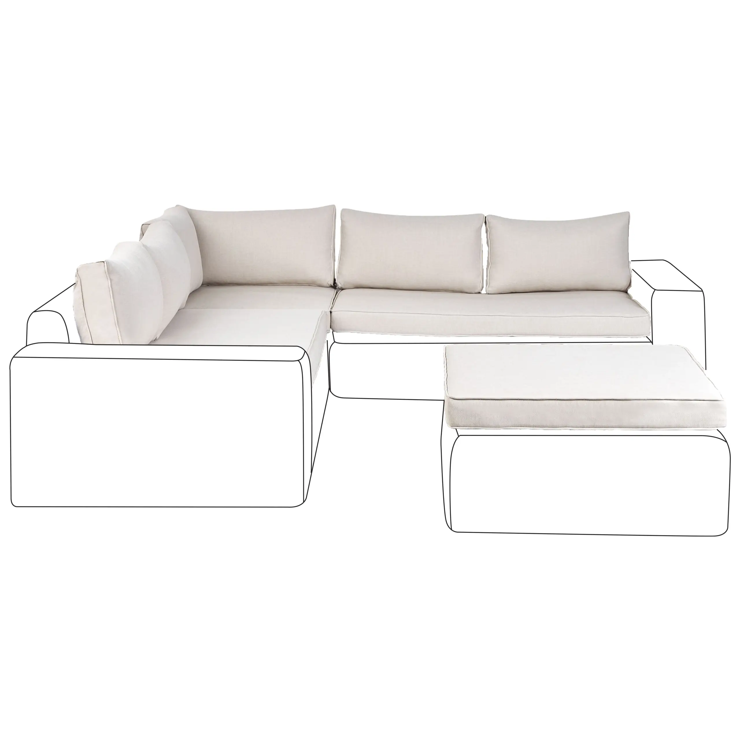 Taie d’oreiller Polyester Blanc cassé PALERMO – Beliani